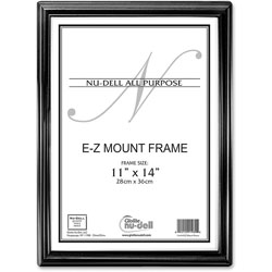 Nudell Plastics EZ Mount II Document Frame, Plastic, 11 x 14, Black/Silver