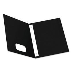 Oxford Twin-Pocket Folders with 3 Fasteners, Letter, 1/2" Capacity, Black 25/Box