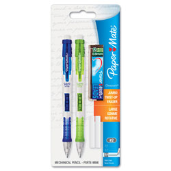 Papermate® Clear Point Mechanical Pencil, 0.9 mm, HB (#2.5), Black Lead, Assorted Barrel Colors, 2/Pack