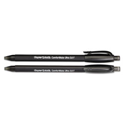 Papermate® ComfortMate Ultra Retractable Ballpoint Pen, 0.8mm, Black Ink/Barrel, Dozen