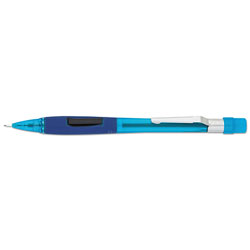 Pentel Quicker Clicker Mechanical Pencil, 0.5 mm, HB (#2.5), Black Lead, Transparent Blue Barrel