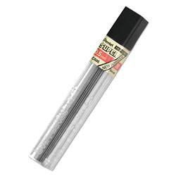 Pentel Super Hi-Polymer Lead Refills, 0.5 mm, 2B, Black, 12/Tube