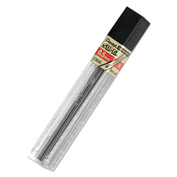Pentel Super Hi-Polymer Lead Refills, 0.5 mm, H, Black, 12/Tube