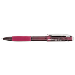 Pentel Twist-Erase GT Pencils, 0.5 mm, HB (#2.5), Black Lead, Red Barrel