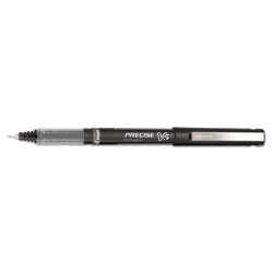 Pilot Precise V5 Stick Roller Ball Pen, Extra-Fine 0.5mm, Black Ink/Barrel, Dozen