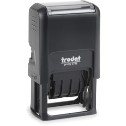 Printy 5-in-1 Date Stamp - Date Stamp - "ENTERED, FAXED, PAID, RECEIVED" - 10000 Impression(s) - Red, Blue - Recycled - 1