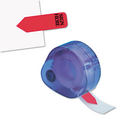 Redi-Tag/B. Thomas Enterprises Arrow Message Page Flags in Dispenser, "Sign Here", Red, 120/Dispenser