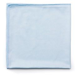 Rubbermaid Executive Series Hygen Cleaning Cloths, Glass Microfiber, 16 x 16, Blue, 12/Ct