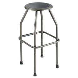 Safco Diesel Industrial Stool with Stationary Seat, 30" Seat Height, Supports up to 250 lbs., Pewter Seat/Pewter Back, Pewter Base