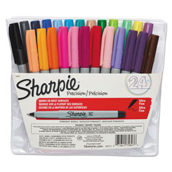 Sharpie® Ultra Fine Tip Permanent Marker, Extra-Fine Needle Tip, Assorted Colors, 24/Set