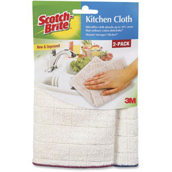 Scotch Brite® Kitchen Cleaning Cloth, Microfiber, 11.4 x 12.4, White, 2/Pack, 12 Packs/Carton