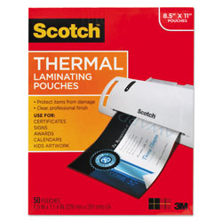 Scotch™ Laminating Pouches, 3 mil, 9" x 11.5", Gloss Clear, 50/Pack