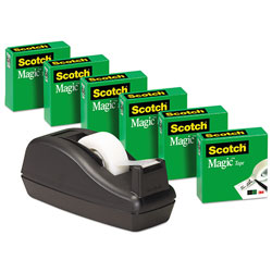 Scotch™ Magic Tape Desktop Dispenser Value Pack, 1" Core, 0.75" x 83.33 ft, Clear