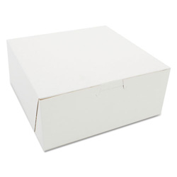 SCT Bakery Boxes, White, Paperboard, 7 x 7 x 3, 250/Carton