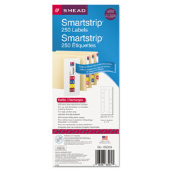 Smead Color-Coded Smartstrip Refill Label Forms, Laser Printer, Assorted, 1.5 x 7.5, White, 250/Pack