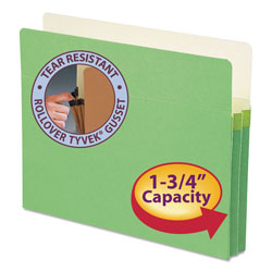 Smead Colored File Pockets, 1.75" Expansion, Letter Size, Green