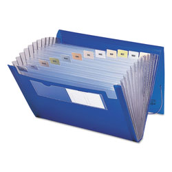 Smead Expanding File with Color Tab Inserts, 12 Sections, Letter Size, Blue