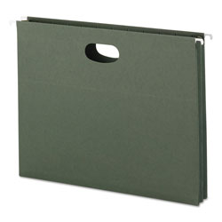Smead Hanging Pockets with Full-Height Gusset, Letter Size, Straight Tab, Standard Green, 25/Box