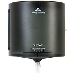Sofpull Center Pull High Capacity Hand Towel Dispenser, 10 7/8w x 10 3/8d x 11 1/2h, Translucent Smoke