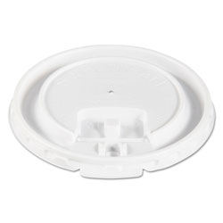 Solo Liftbk & Lock Tab Cup Lids for Foam Cups, Fits 10oz Cups, White, 2000/Carton