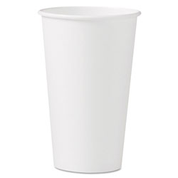 Solo Polycoated Hot Paper Cups, 16 oz, White