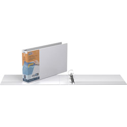 Stride QuickFit Ledger D-Ring View Binder, 2" Capacity, 11 x 17, White