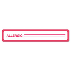 Tabbies Medical Labels, ALLERGIC, 1 x 5.5, White, 175/Roll