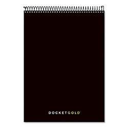 TOPS Docket Gold Planner Pad, Project-Management Format, Medium/College Rule, Black Cover, 70 White 8.5 x 11.75 Sheets