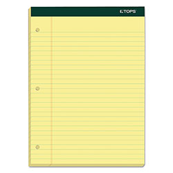 TOPS Double Docket Ruled Pads, Wide/Legal Rule, 100 Canary-Yellow 8.5 x 11.75 Sheets, 6/Pack