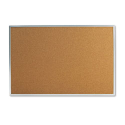 Universal Cork Bulletin Board, 36 x 24, Natural Surface, Aluminum Frame