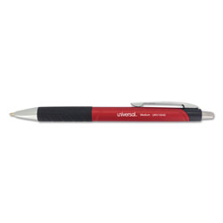 Universal Comfort Grip Ballpoint Pen, Retractable, Medium 1 mm, Red Ink, Red Barrel, Dozen