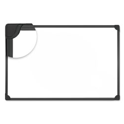 Universal Design Series Deluxe Magnetic Steel Dry Erase Marker Board, 24 x 18, White Surface, Black Aluminum/Plastic Frame