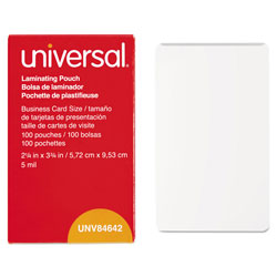 Universal Laminating Pouches, 5 mil, 3.75" x 2.25", Gloss Clear, 100/Box