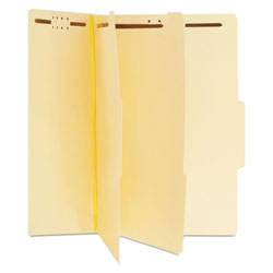 Universal Six-Section Classification Folders, 2" Expansion, 2 Dividers, 6 Fasteners, Letter Size, Manila Exterior, 15/Box