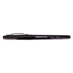 Universal Porous Point Pen, Stick, Medium 0.7 mm, Black Ink, Black Barrel, Dozen