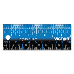 Victor Easy Read Stainless Steel Ruler, Standard/Metric, 12", Blue