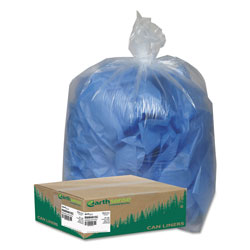 Webster Linear Low Density Clear Recycled Can Liners, 45 gal, 1.5 mil, 40" x 46", Clear, 100/Carton