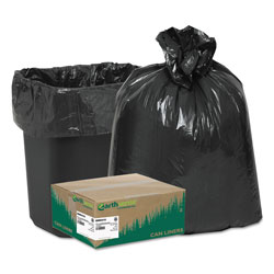 Webster Linear Low Density Recycled Can Liners, 10 gal, 0.85 mil, 24" x 23", Black, 500/Carton