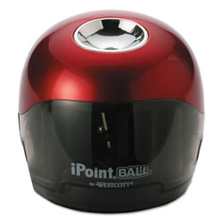 Westcott® iPoint Ball Battery Sharpener, Battery-Powered, 3 x 3.25, Red/Black
