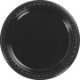 Huhtamaki Heavyweight Plastic Plates, 7" Diameter, Black, 125/Pack, 8 Packs/CT