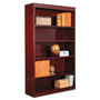 Alera Square Corner Wood Veneer Bookcase, Five-Shelf, 35.63"w x 11.81"d x 60"h, Mahogany