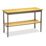 Barricks Utility Table with Bottom Shelf, Rectangular, 48w x 18d x 30h, Oak/Brown