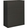 Hon 800-Series 4 Drawer Metal Lateral File Cabinet, 42" Wide, Dark Gray