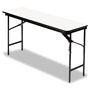 Iceberg Premium Wood Laminate Folding Table, Rectangular, 72w x 18d x 29h, Gray/Charcoal
