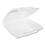 Pactiv Foam Hinged Lid Containers, Dual Tab Lock Economy, 9.13 x 9 x 3.25, 1-Compartment, White, 150/Carton