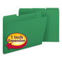 Smead Expanding Recycled Heavy Pressboard Folders, 1/3-Cut Tabs, 1" Expansion, Letter Size, Green, 25/Box