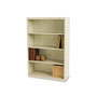Tennsco Metal Bookcase, Four-Shelf, 34-1/2w x 13-1/2d x 52-1/2h, Putty