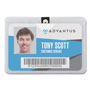 Advantus ID Badge Holder w/Clip, Horizontal, 4.13w x 3.38h, Clear, 50/Pack