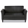 Alera Reception Lounge Furniture, Loveseat, 55.5w x 31.5d x 32h, Black