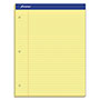 Ampad Double Sheet Pads, Narrow Rule, 100 Canary-Yellow 8.5 x 11.75 Sheets